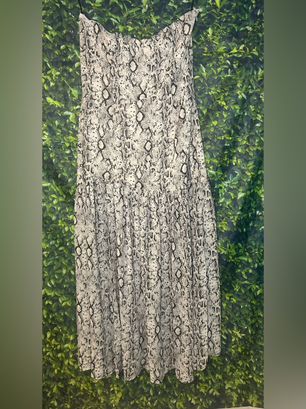 Forever 21 Snake-Print Tiered Tube Dress - Black & White